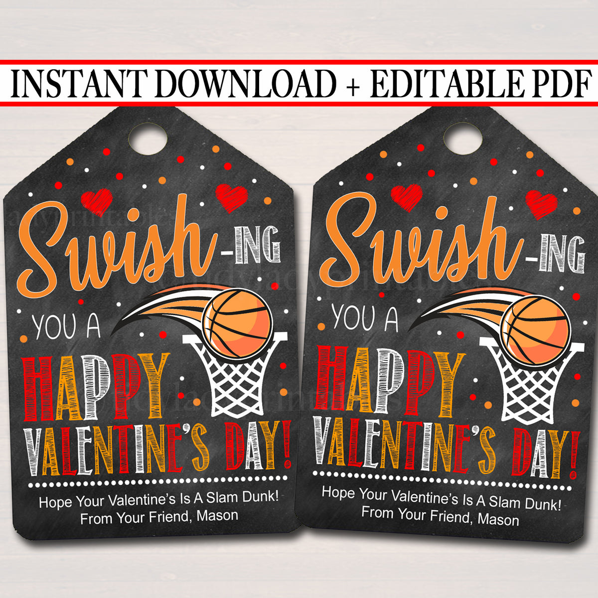 valentine-s-day-basketball-gift-tags-tidylady-printables for Free Printable Basketball Valentine Cards Valentine's Day Basketball Gift Tags | TidyLady Printables for Free Printable Basketball Valentine Cards