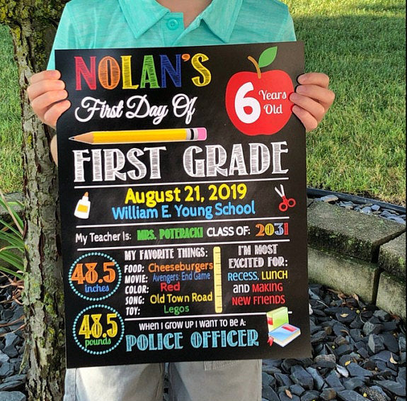 Back to School Sign - Personalized Printable DIY Template