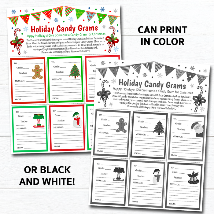 Holiday Grams Printable