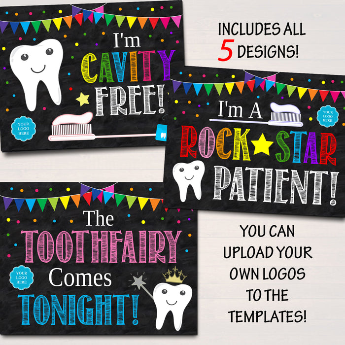 Pediatric Dental Office Photo Props, Kids Oral Hygiene Posters, Social Media Marketing Templates