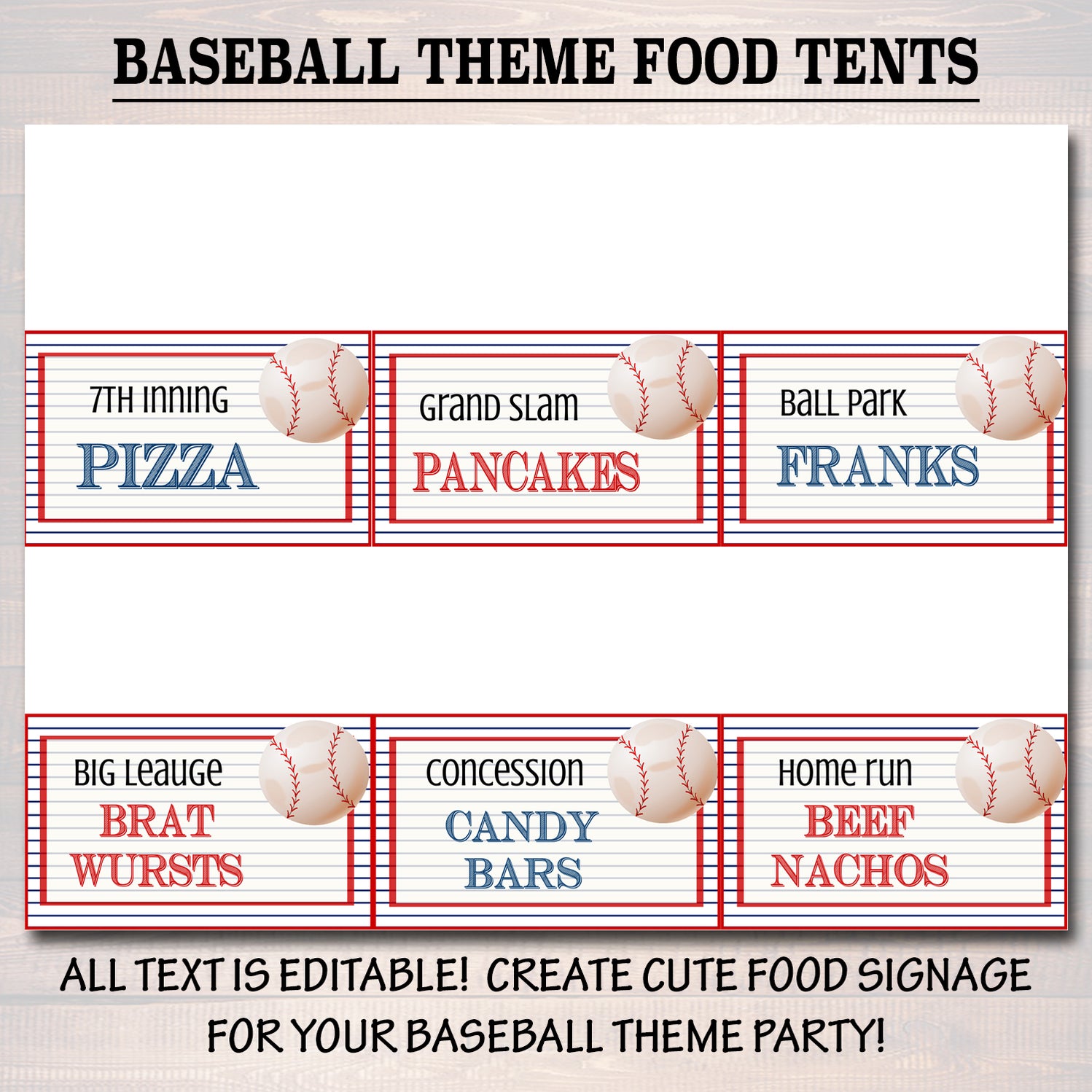 Free Printable Baseball Party Food Labels