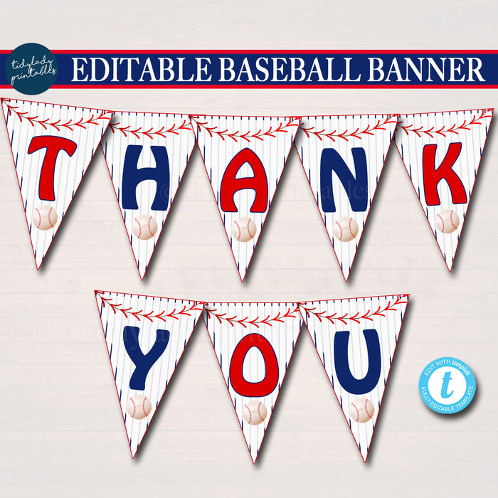Free Printable Baseball Banner {baseball party decorations} - Paper Trail  Design