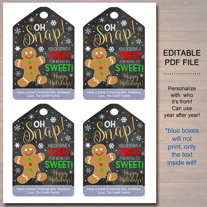 Christmas Cookie Gift Tag, Sweet Treat Holiday Bakery Appreciation Label
