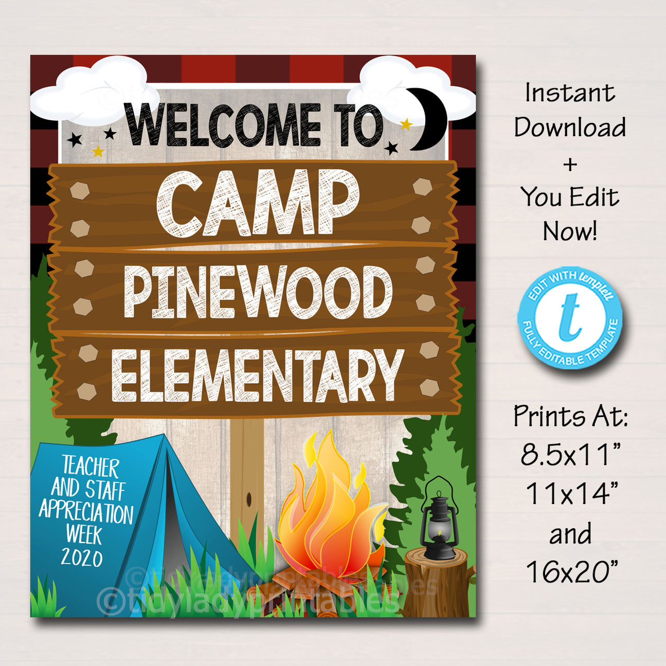 Camp Theme Teacher Appreciation Week Printable Party Set — TidyLady ...