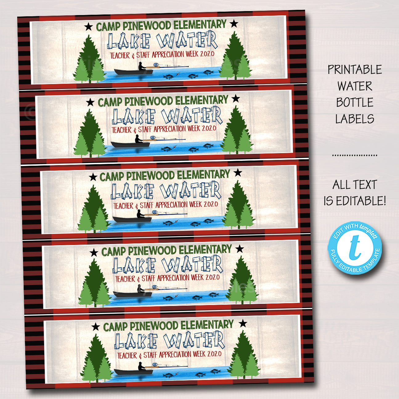 Camping Theme Water Bottle Labels | TidyLady Printables