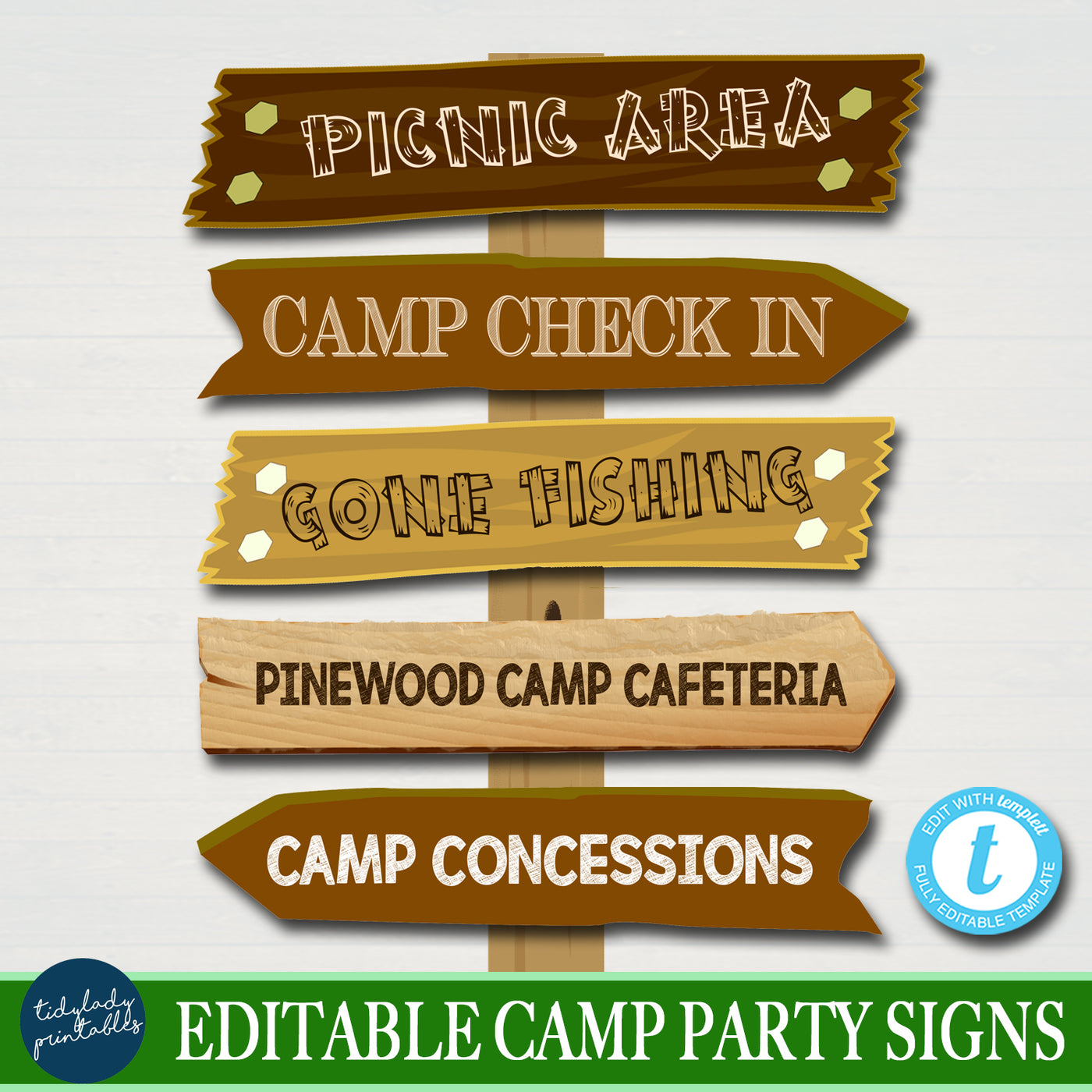 Cute Rave Camp Sign Outdoor Camp Theme Party Decor Signs | TidyLady Printables