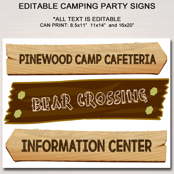 outdoor-camp-theme-party-decor-signs-tidylady-printables for Free Printable Camping Signs Printable Outdoor Camp Theme Party Decor Signs | TidyLady Printables for Free Printable Camping Signs Printable
