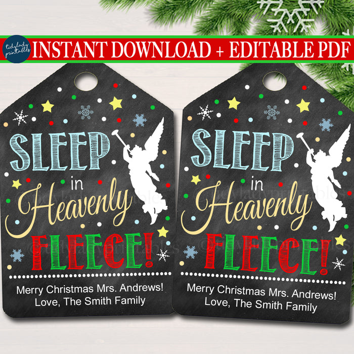 Christmas Sleep in Heavenly Fleece holiday gift tags