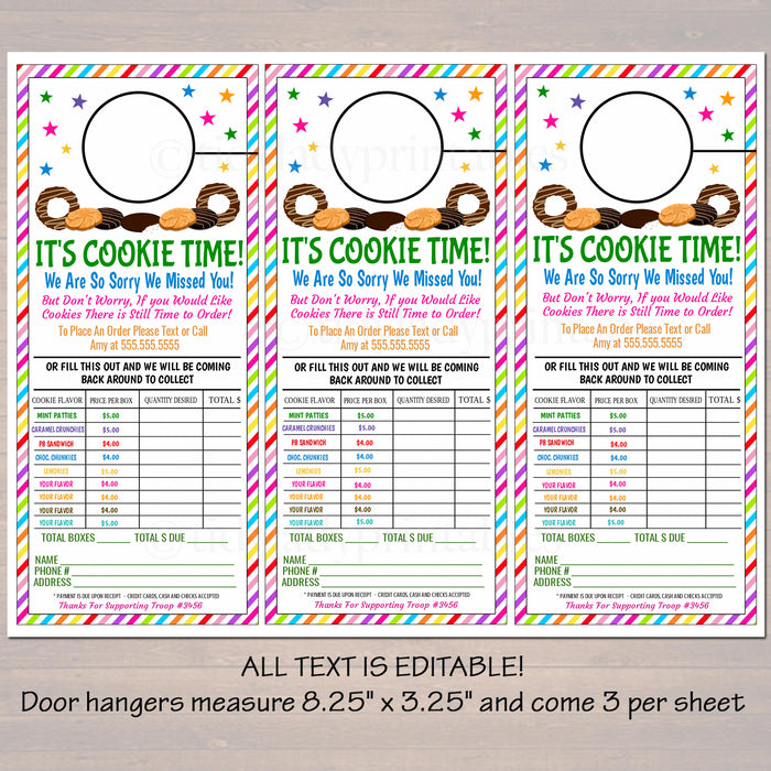 cookie-sales-door-hanger-tidylady-printables for Free Printable Cookie Booth Tally Sheet Cookie Sales Door Hanger | TidyLady Printables for Free Printable Cookie Booth Tally Sheet