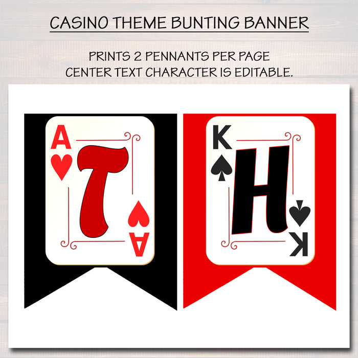 Printable Casino Party Bunting Banner