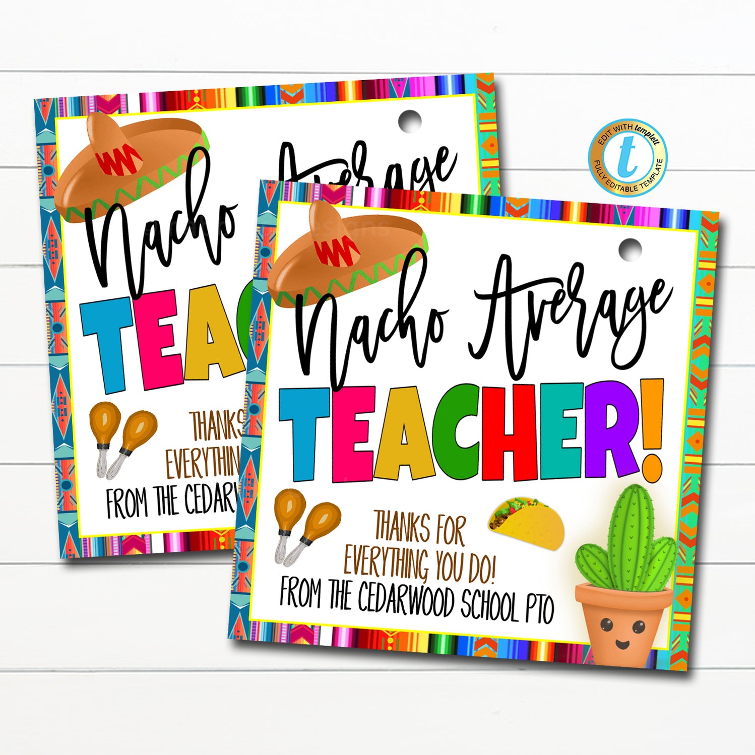 Nacho Average Teacher Appreciation Printable Gift Tag — TidyLady Printables