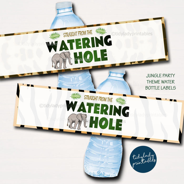 Jungle Theme Party Printable Water Bottle Labels