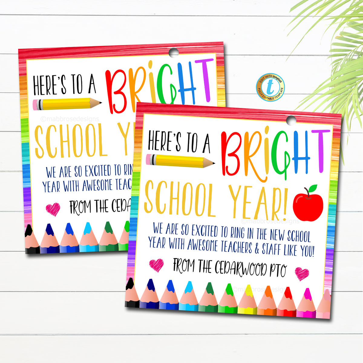 Here's to a Bright School Year Gift Tag | TidyLady Printables