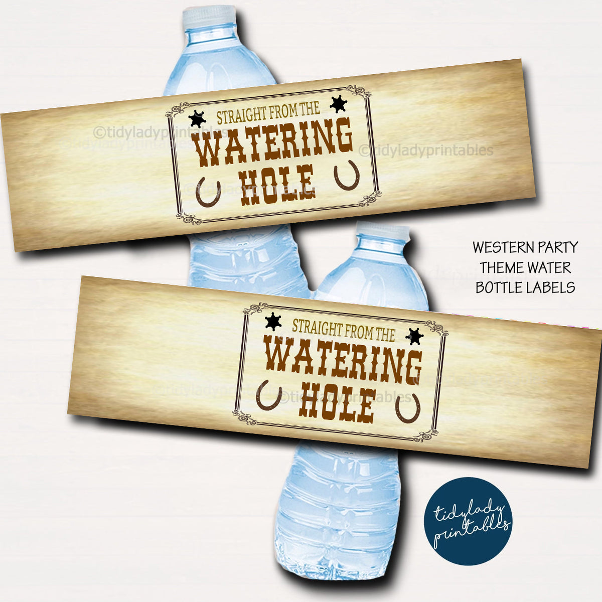 Western Party Water Bottle Labels | TidyLady Printables western-party-water-bottle-labels-tidylady-printables