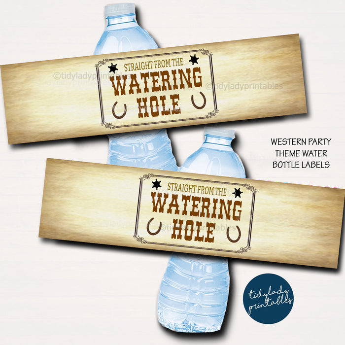 Western Theme Party Printable Water Bottle Labels