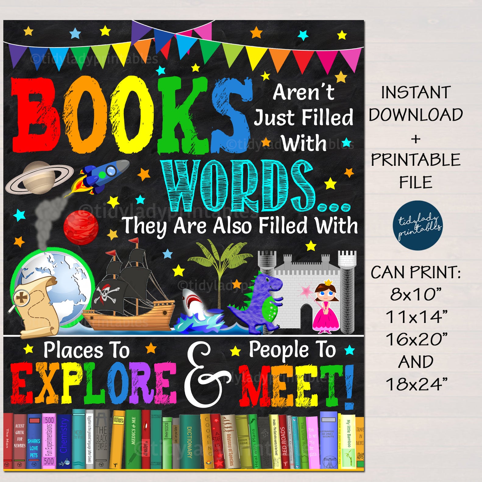 Classroom School Library Books Poster | TidyLady Printables