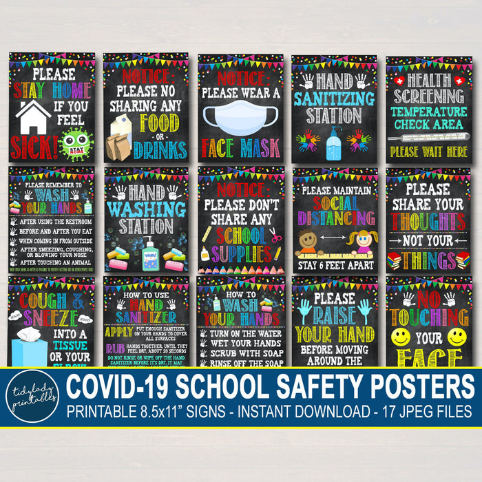School Health Safety Poster Set