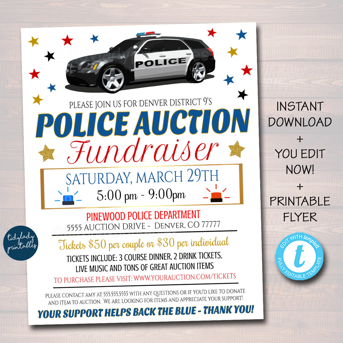 Police Fundraiser Flyer Template | TidyLady Printables police-fundraiser-flyer-template-tidylady-printables