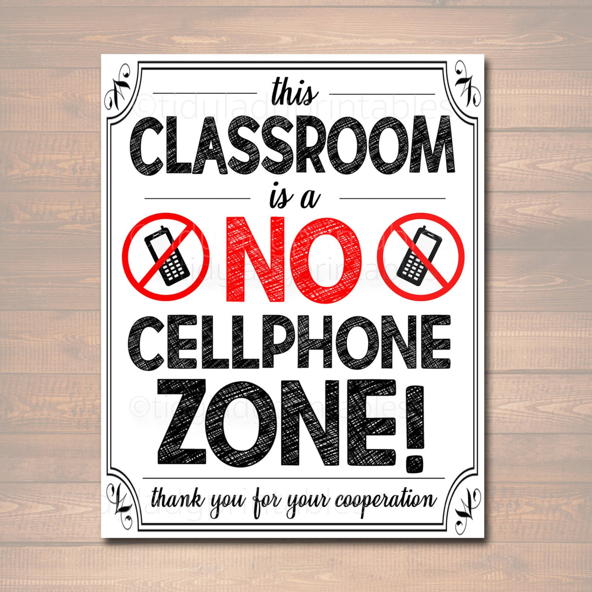 No Cellphones Allowed School Poster | TidyLady Printables