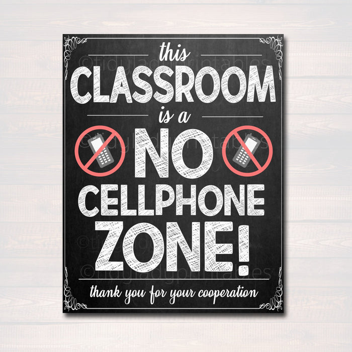 No Cellphones Allowed School Poster - No Phone Zone