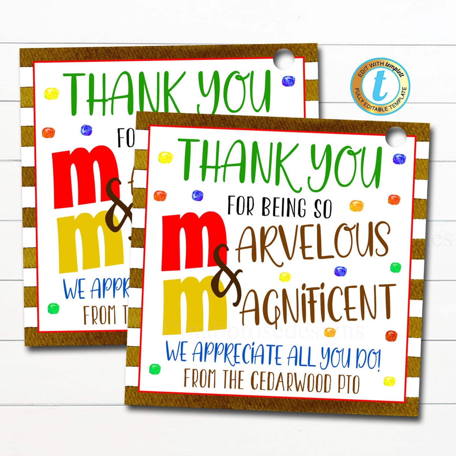 Appreciation Gift Tag | Magnificent & Marvelous — TidyLady Printables