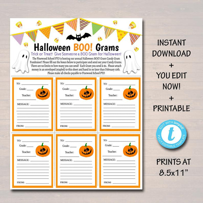 Halloween Candy Gram Flyer | TidyLady Printables halloween-candy-gram-flyer-tidylady-printables
