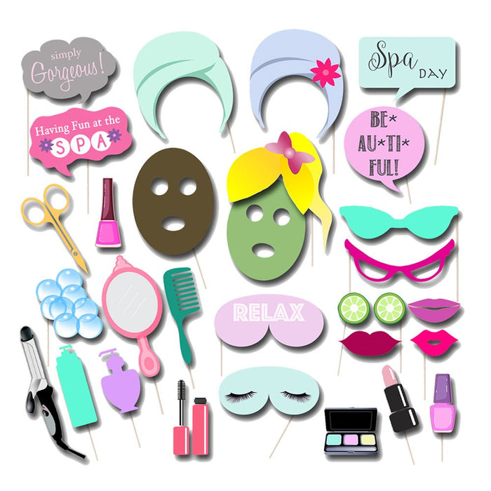thumbnail image 2 of Creative Converting 10-Piece Assorted Photo Booth Props, Sparkle Spa P... 2 of 9