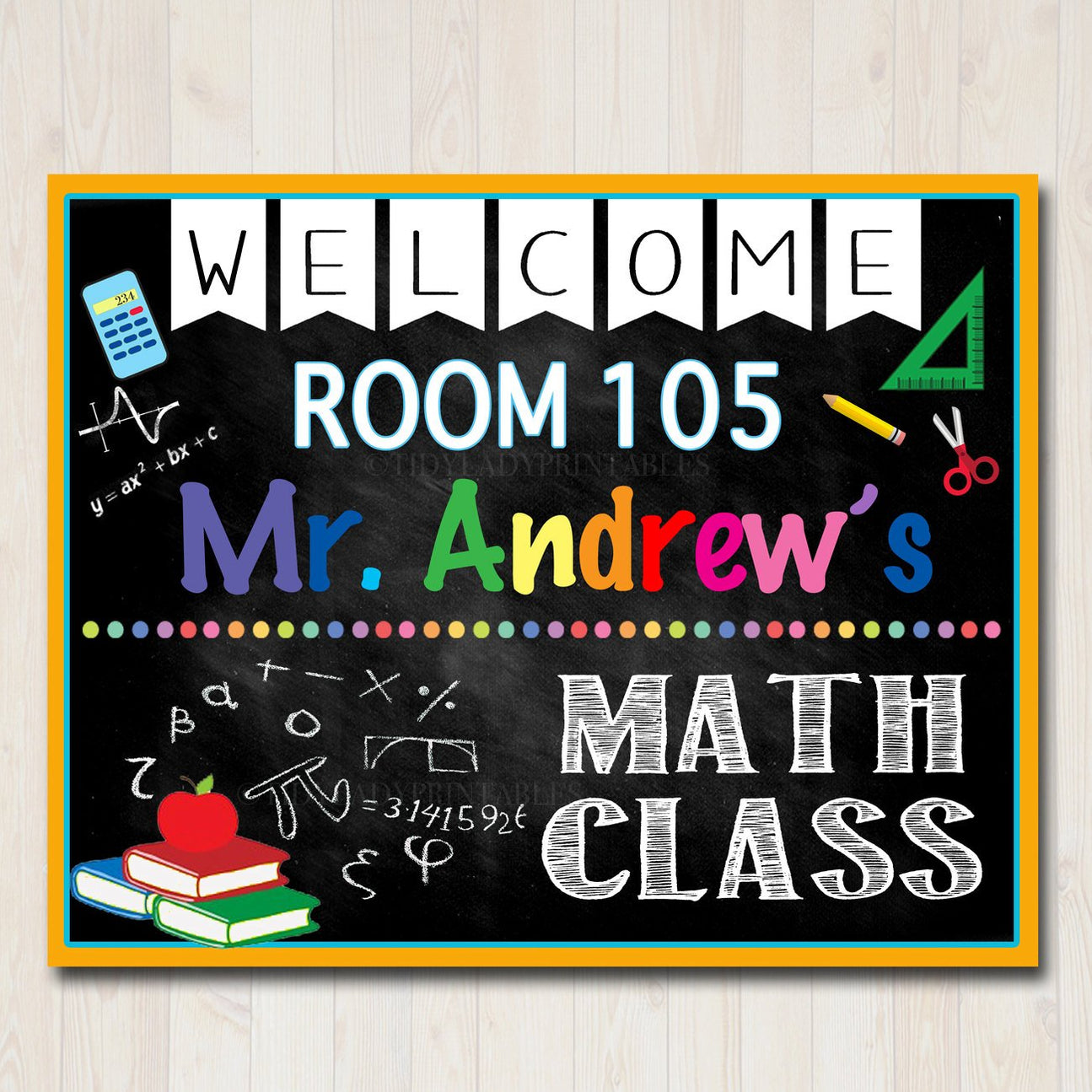 Its Math Time. Sign MATH Teacher Classroom Door Sign | TidyLady Printables
