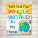 He&#39;s Got the Whole World in His Hands, Children&#39;s Bible Song, Printable Nursery Wall Art, Sunday School Art Religion Poster INSTANT DOWNLOAD