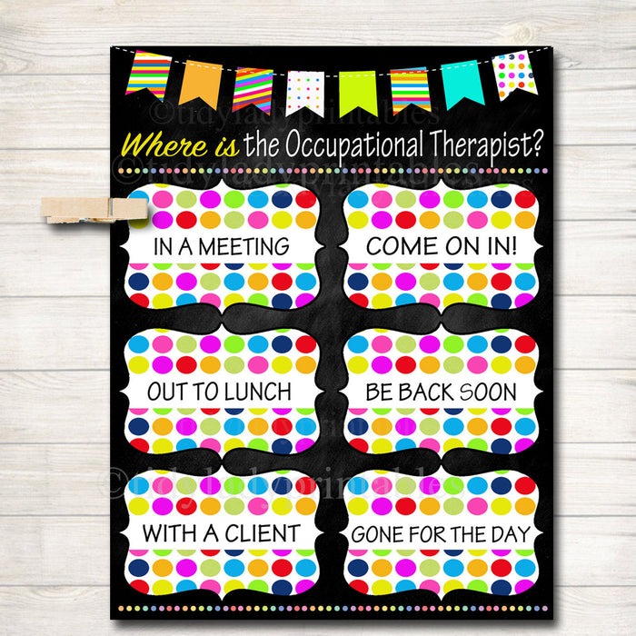 Where is the Occupational Therapist Door Sign, Therapist Gifts, Office Door Hanger, Professional Office Sign, Occupational Therapy Door Sign