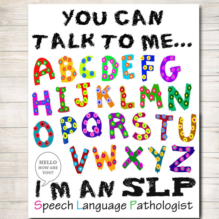 SLP Poster Pack, Where is the Speech Language Pathologist Sign, SLP Door Sign, SLP Gift, Speech Therapy Office Decor Art,