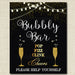 Bubbly Bar Wedding Sign, Black and Gold Party Decor, Bubbly Bar Sign, Pop Fizz Clink, New Years Party Decorations Printable INSTANT DOWNLOAD
