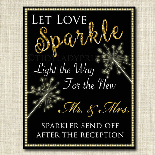 Sparkler Send Off Sign, Wedding Reception Decor Sign, Sparkler Sign, Sparkler Reception, Wedding Sparkler, Let Love Sparkle INSTANT DOWNLOAD