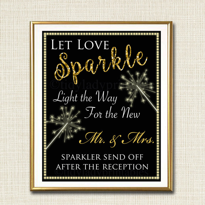 Sparkler Send Off Sign, Wedding Reception Decor Sign, Sparkler Sign, Sparkler Reception, Wedding Sparkler, Let Love Sparkle INSTANT DOWNLOAD
