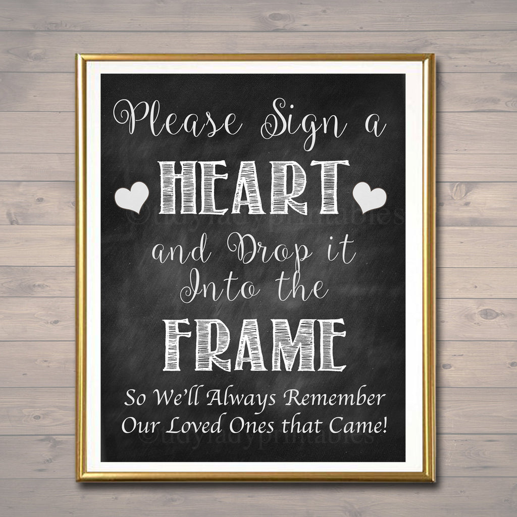 Please Sign a heart, Shadow Box Wooden Heart — TidyLady Printables