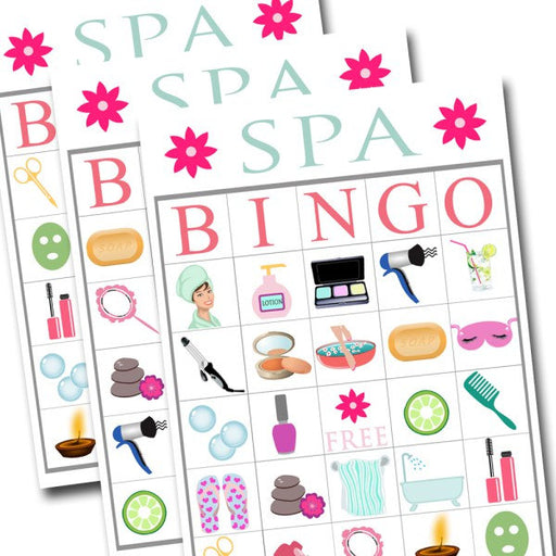 Spa Bingo Printable Game, Girls Party Game, Spa Party, Beauty Party, Pamper Party Sleepover Game, Printable BINGO Game - INSTANT DOWNLOAD