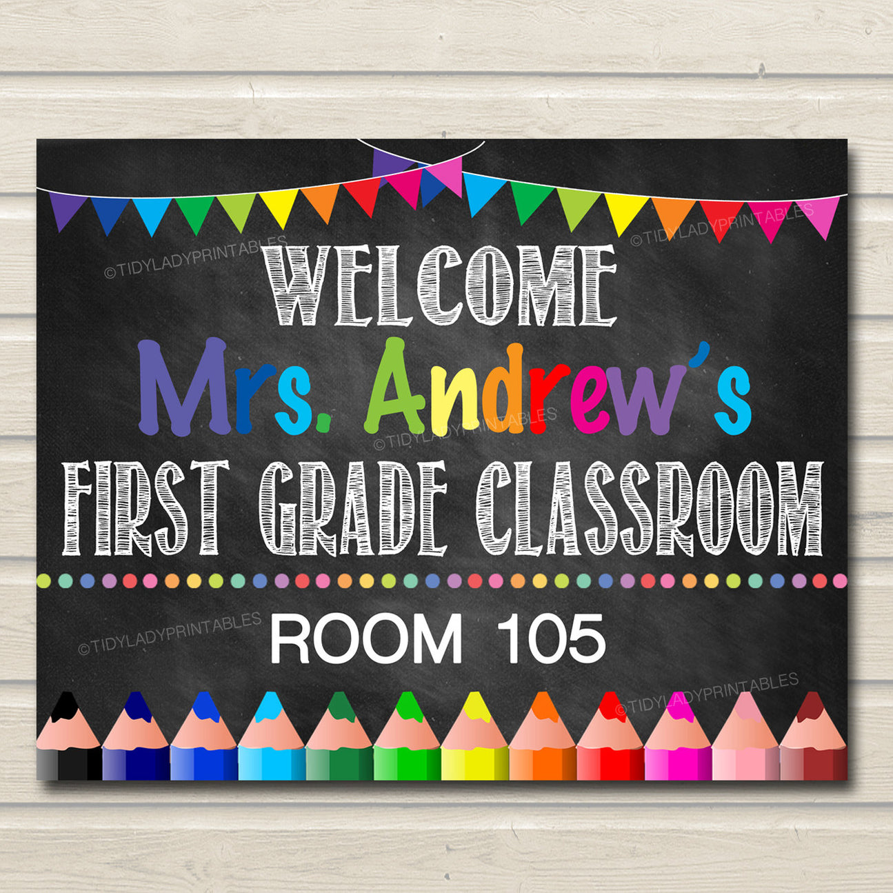 Teacher Classroom Door Sign - Editable DIY Template — TidyLady Printables