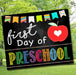 First Day of PreSchool Photo Prop, Printable Preschool School Chalkboard Milestone Sign, 1st Day of School Printable Prop, INSTANT DOWNLOAD