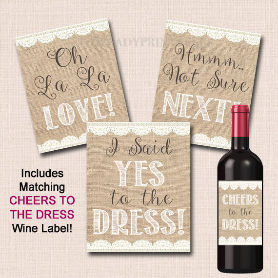 Say Yes To The Dress Signs | TidyLady Printables Say Yes To The Dress Signs | TidyLady Printables