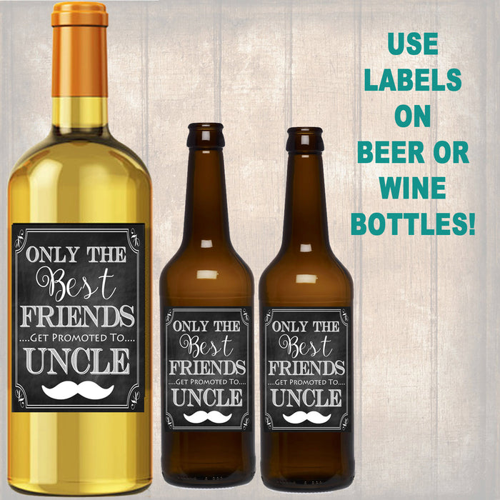 Best Friends Get Promoted to Uncle, Beer & Wine Label Pregnancy Announcement INSTANT DOWNLOAD, You're Going to Be An Uncle Pregnancy Reveal