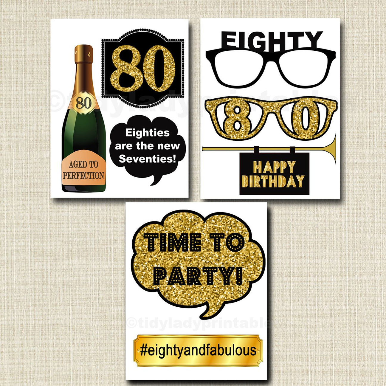 80 Birthday Printable Props
