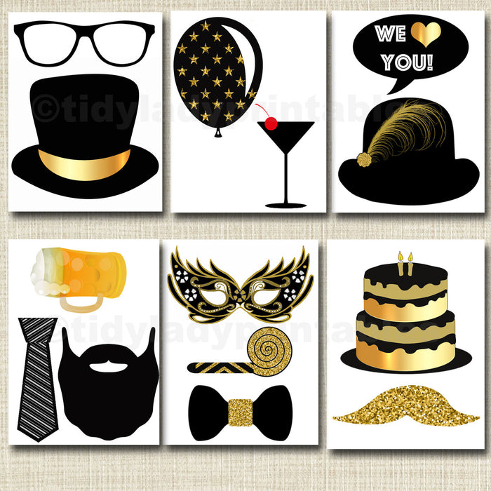 60th Birthday Party Photobooth Props | TidyLady Printables 60th-birthday-party-photobooth-props-tidylady-printables