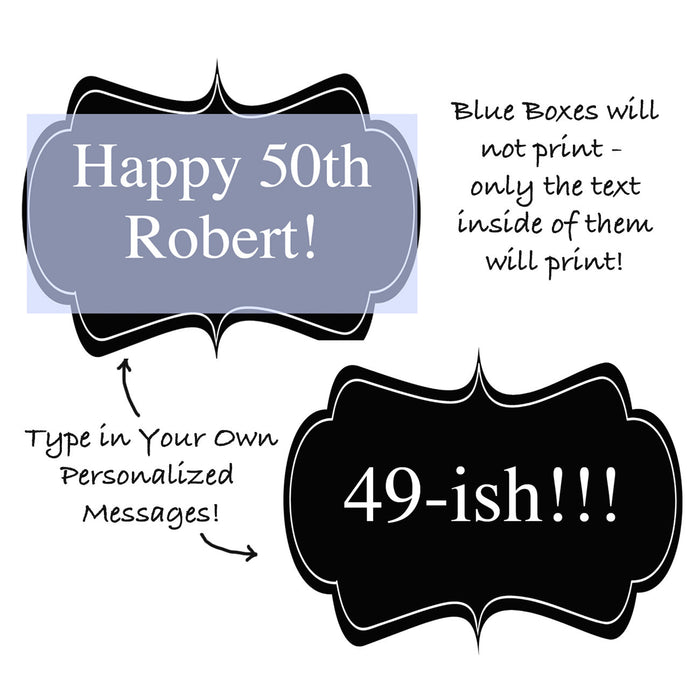 EDITABLE 50th Birthday Party Props, Printable Photo Booth Props INSTANT DOWNLOAD, 50th Party Props, Fiftieth Birthday, 50th Party Photobooth