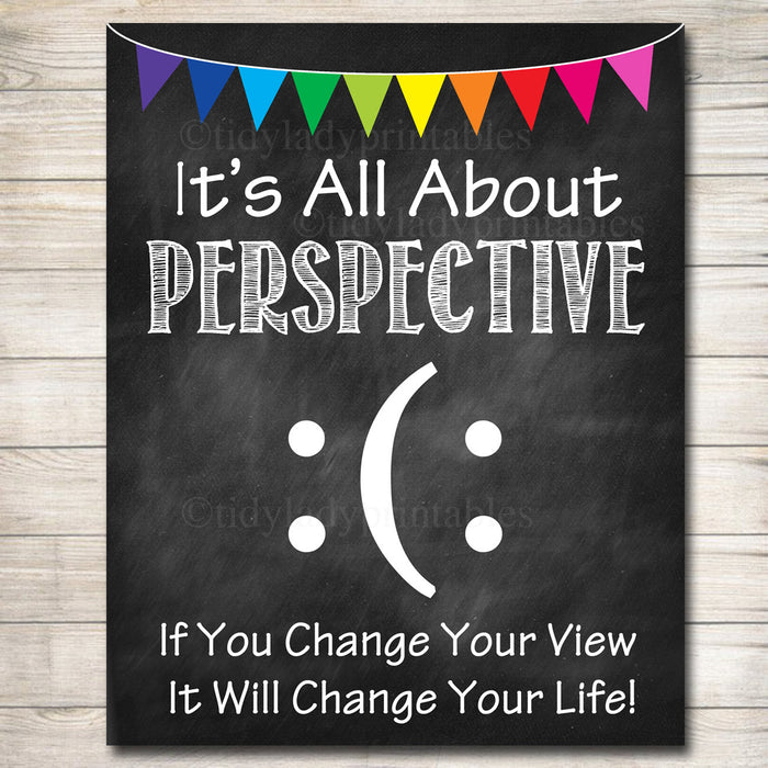 Guidance Counselor Office Decor, Classroom Decor, High School Classroom Poster, All About Perspective Poster, Teen Psychologist, Therapist