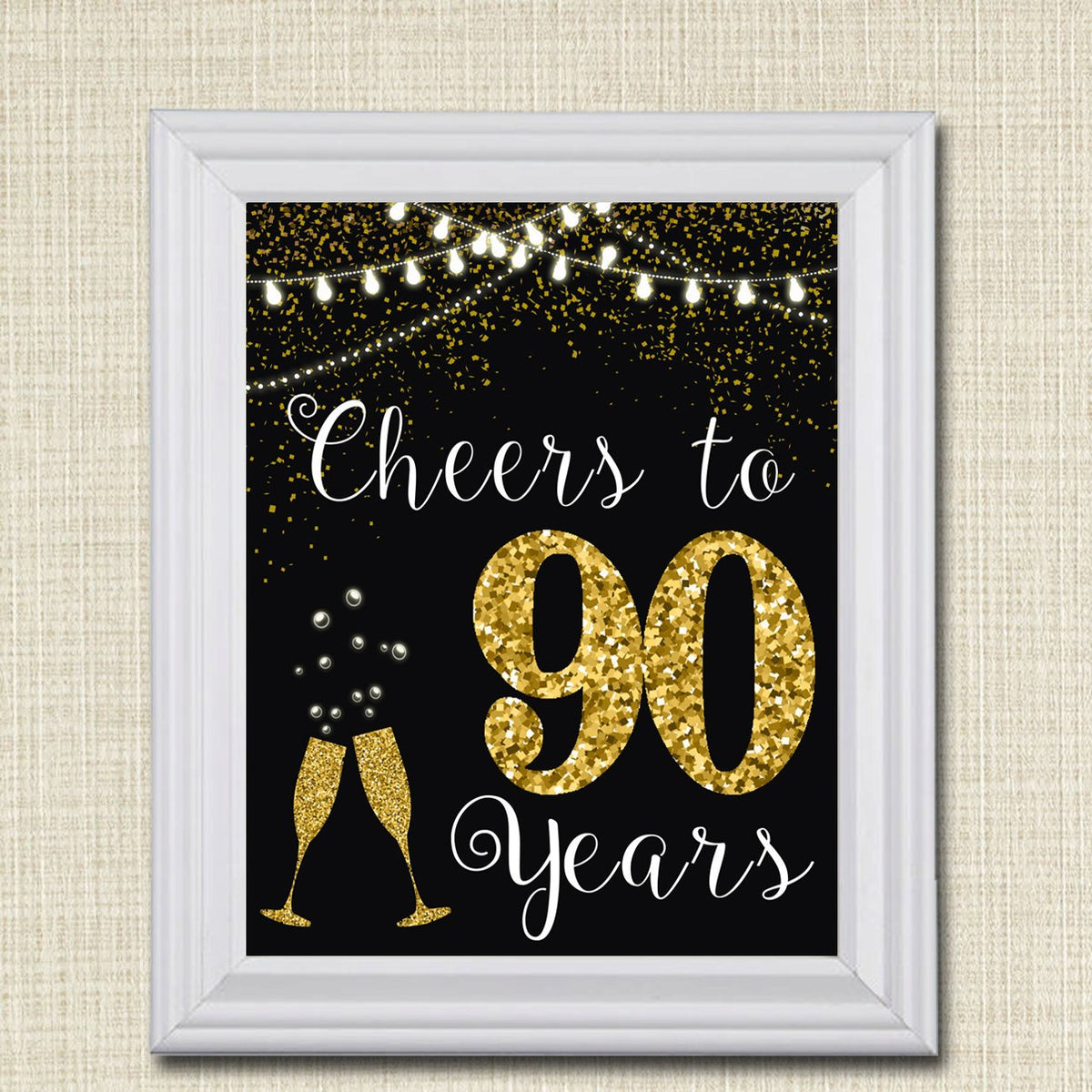 Cheers to 90 Years 90th Wedding Sign TidyLady Printables