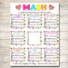 Printable Mash Game, Girls Party Game, Spa Party Beauty Party, Pamper Party Classic Sleepover Game, Printable Game of MASH, INSTANT DOWNLOAD