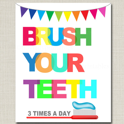 Pediatric Dental Posters, Pediatric Dental Office Art, Brush Your Teeth, Floss Your Teeth, INSTANT DOWNLOAD, Fun Kids Oral Hygiene Posters,
