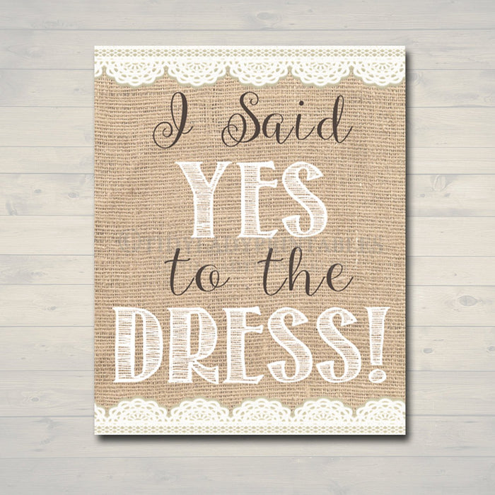 Say Yes To The Dress Signs TidyLady Printables - Main Image