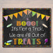 Out of Halloween Candy Sign, Chalkboard Halloween Decor, Fall Decorations, Trick or Treat Sign, Booo No More Treats Sign,  INSTANT DOWNLOAD