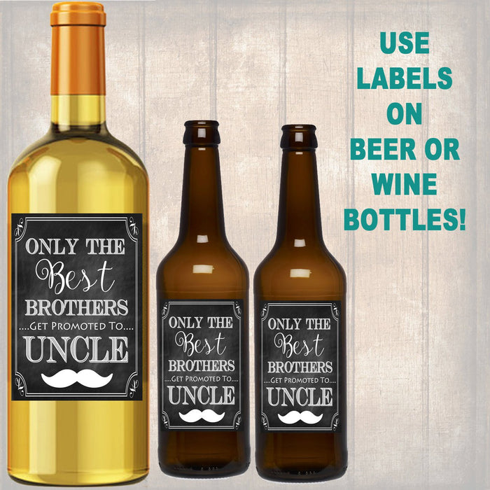 Best Brothers Get Promoted to Uncle, Beer & Wine Label Pregnancy Announcement INSTANT DOWNLOAD, You're Going to Be An Uncle Pregnancy Reveal